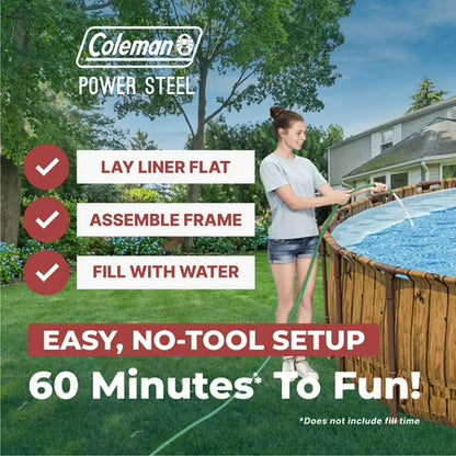 Coleman Power Steel 22ft x 52in Round Pool Set