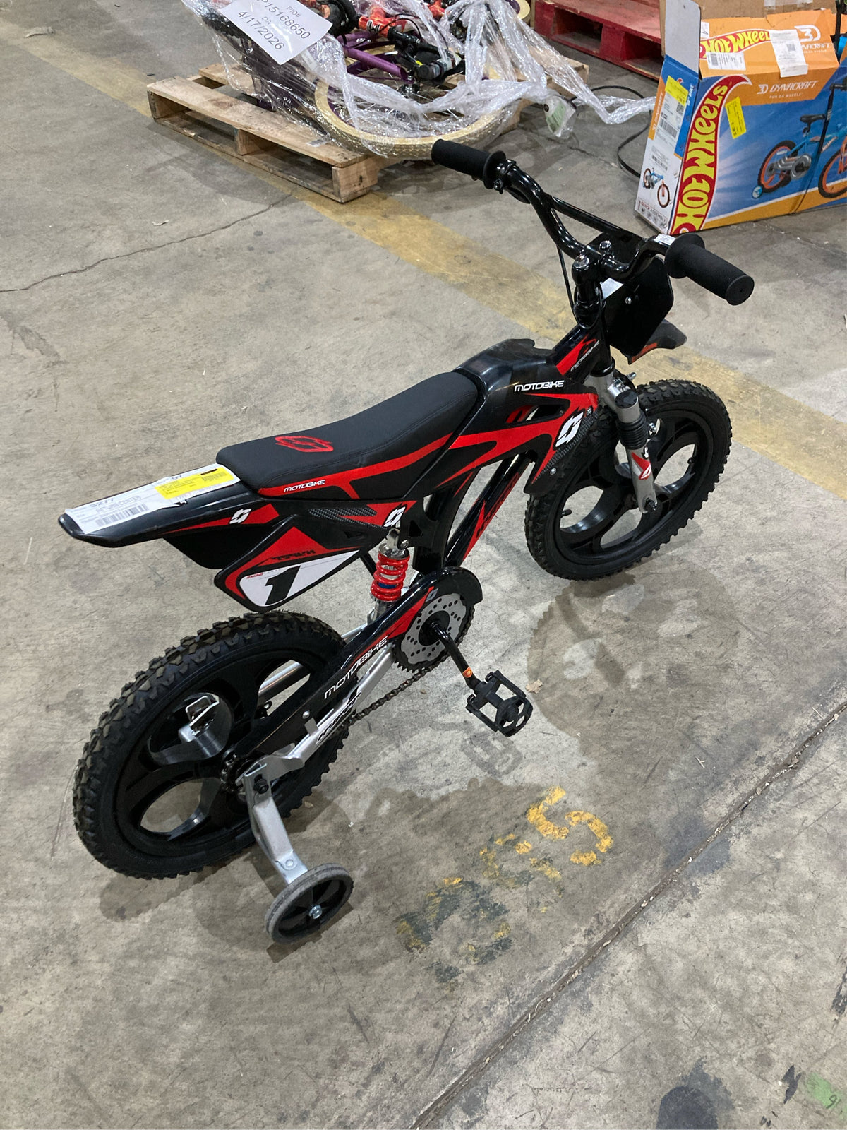Hyper Bicycles 16" Moto Bike, 5-7, Black/Red