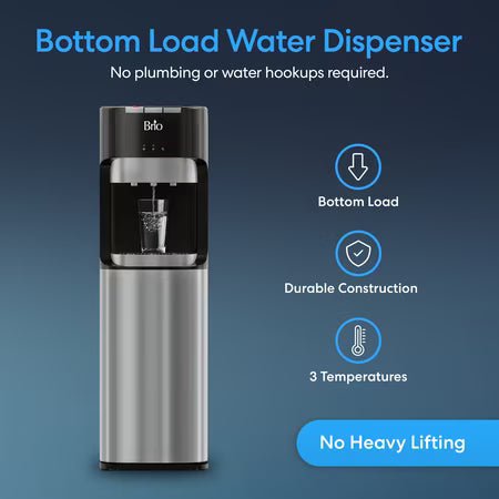 Brio Bottom Load Water Cooler: Hot/Cold/Room