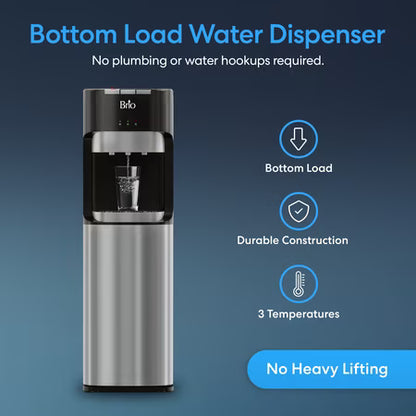 Brio Bottom Load Water Cooler: Hot/Cold/Room