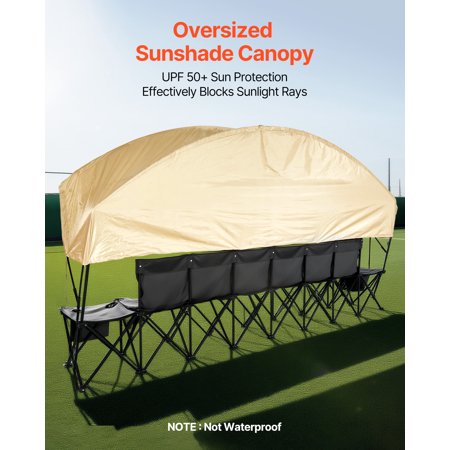 VEVOR Portable Folding Bench, 6 Seat Black
