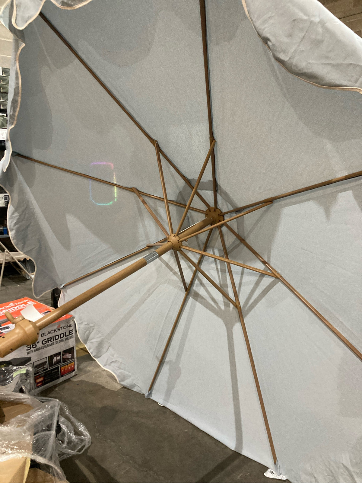 My Texas House 9ft Round Patio Umbrella, Blue