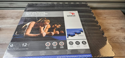 Norsk Reversible Multi-Purpose Flooring 6 Pieces Blue/Black