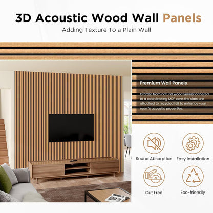 Easy4Home 6-Piece Wood Panels 94x7.9 Brown