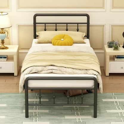 Maenizi 16" Tall Twin Bed Frame, Black