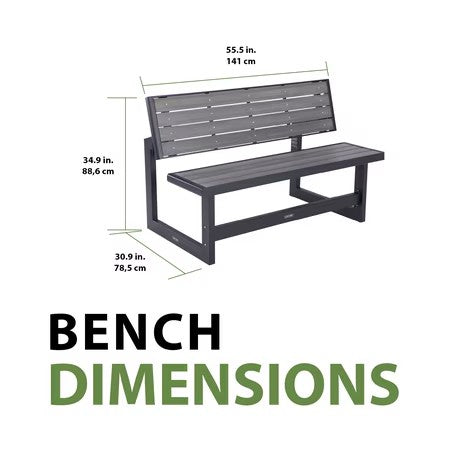 Lifetime Outdoor Convertible Bench, Harbor Gray
