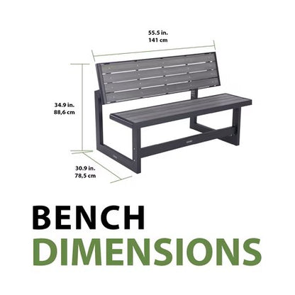 Lifetime Outdoor Convertible Bench, Harbor Gray