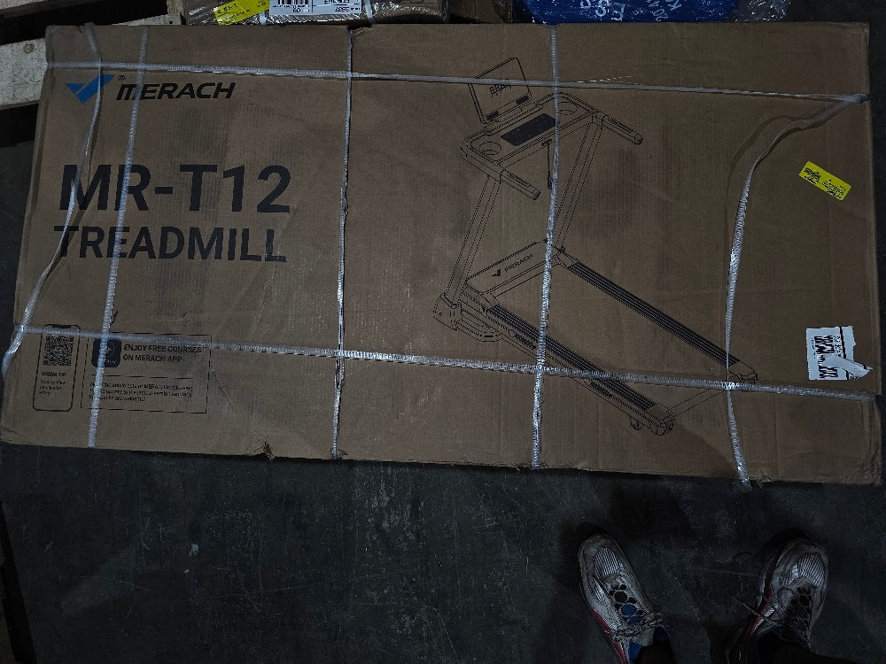 NEW MERACH MR-T12 Foldable Treadmill with Incline, 7.5MPH Quiet Treadmills with Double Deck