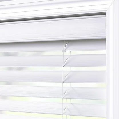 NEW Better Homes & Gardens 2 Cordless Faux Wood Horizontal Blinds, White, 58 W x 64 L