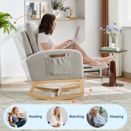 TROPOW Nursing Rocking Chair with Footrest