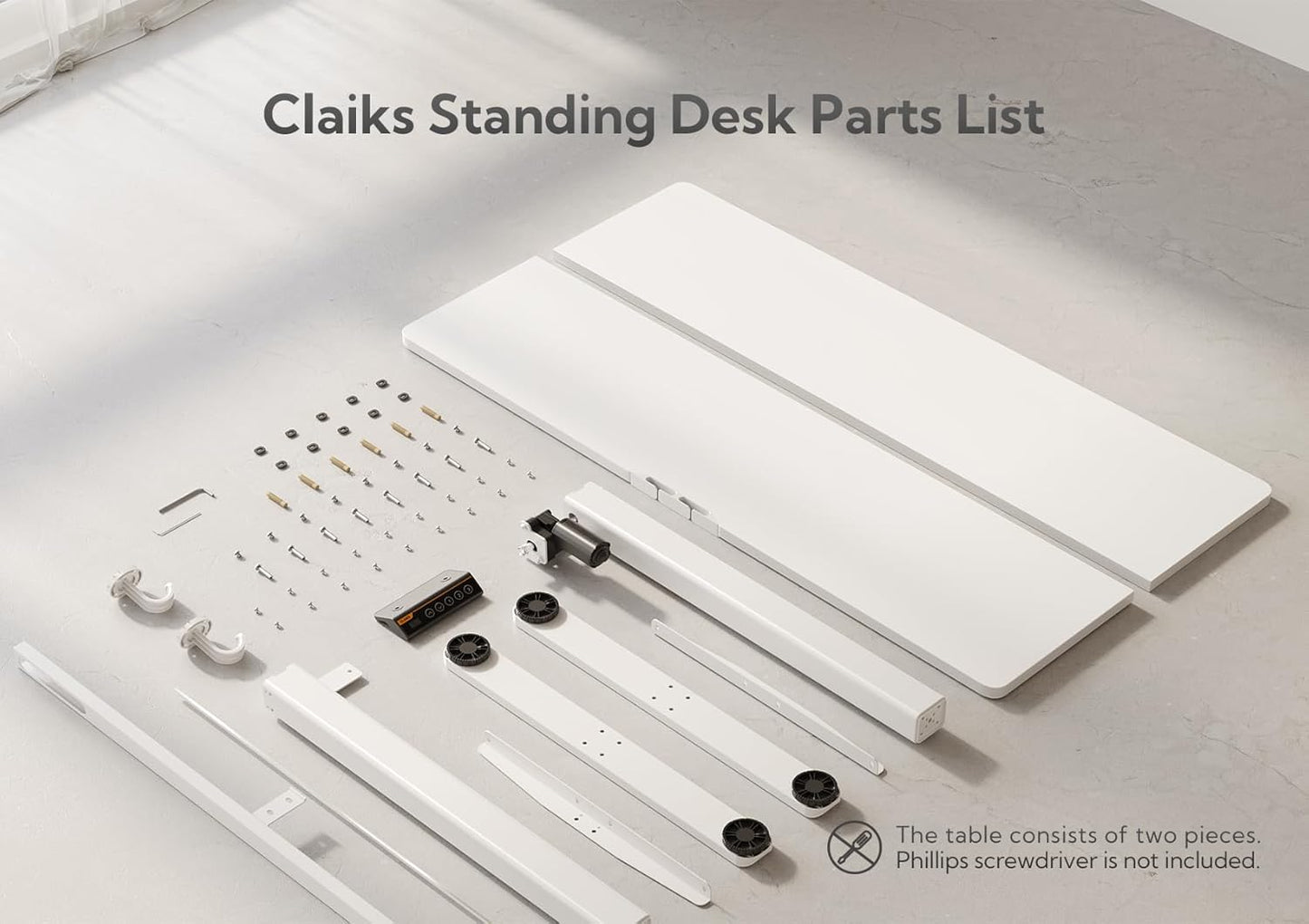 Claiks Electric Standing Desk, Adjustable Height Stand up Desk, 40x24 Inches