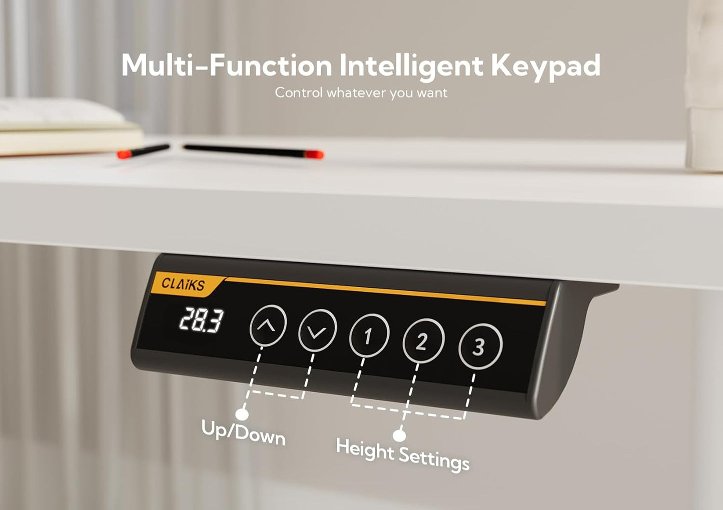 Claiks Electric Standing Desk, Adjustable Height Stand up Desk, 40x24 Inches