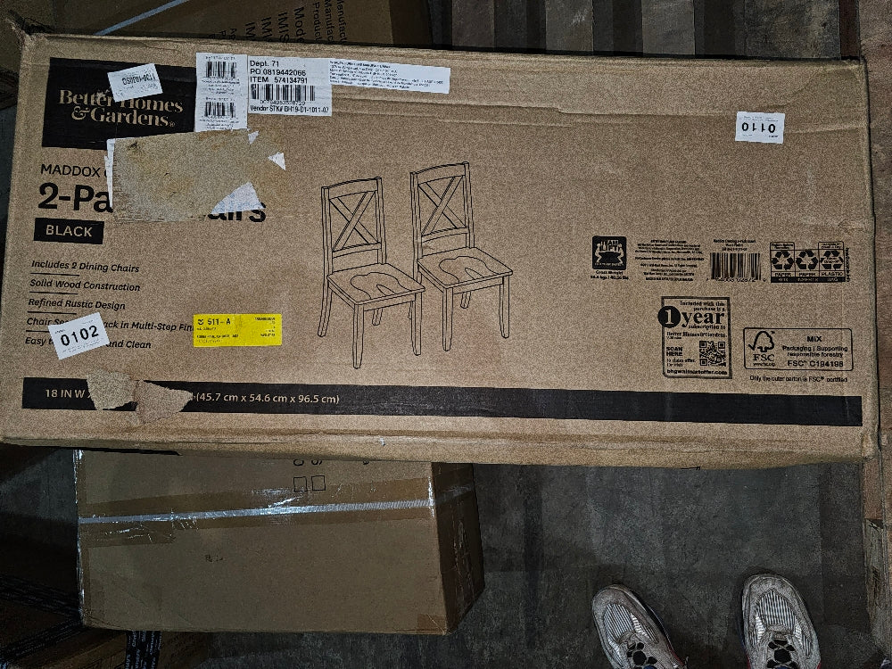 NEW Better Homes & Gardens Maddox Crossing Dining Chairs, Set of 2, Black