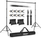 EMART Backdrop Stand 10x7ft(WxH) Photo Studio Adjustable Background Stand Support Kit with 2 Crossbars, 8 Backdrop Clamps, 2 Sandbags and Carrying Bag for Parties Events Decoration