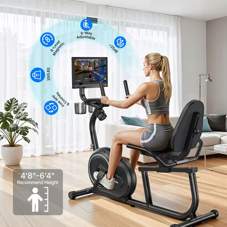 MERACH Recumbent Bike with Screen and Resistance