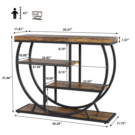 4-Tier Narrow Entryway Table with Shelves
