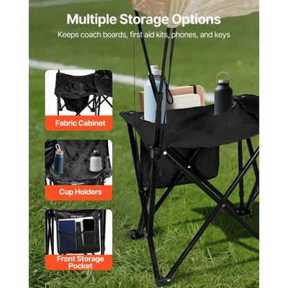 VEVOR Portable Folding Bench, 6 Seat Black