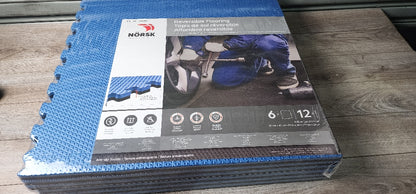 Norsk Reversible Multi-Purpose Flooring 6 Pieces Blue/Black