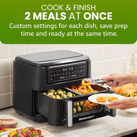 Elite Gourmet EAF1055D Dual Zone Fryer Oven