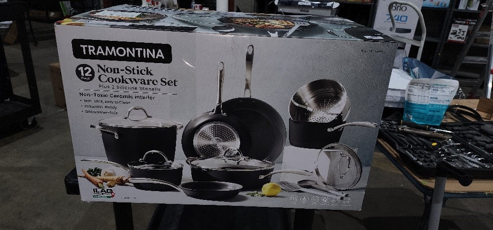 Tramontina Ceramic Non-Stick 12-piece Cookware Set with Utensils