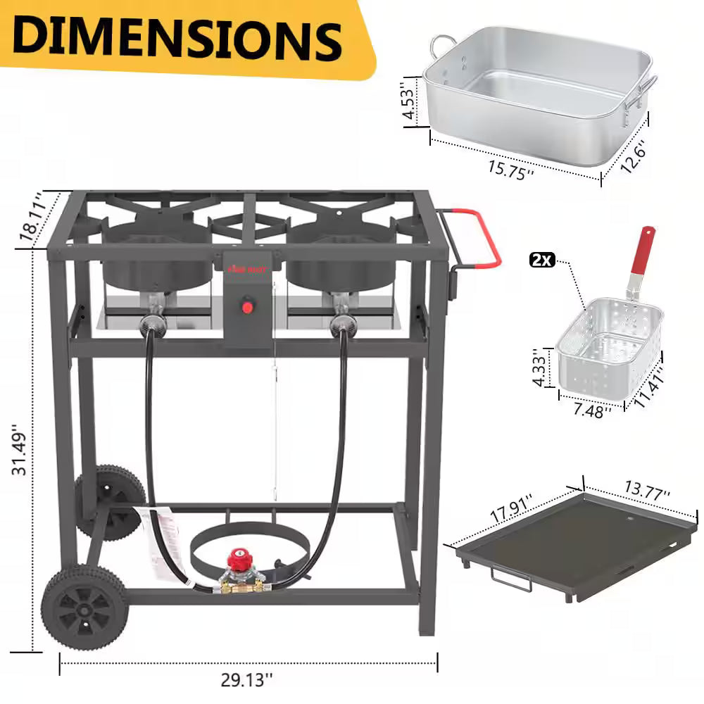 Double Deep fryer & Portable Griddle Combo