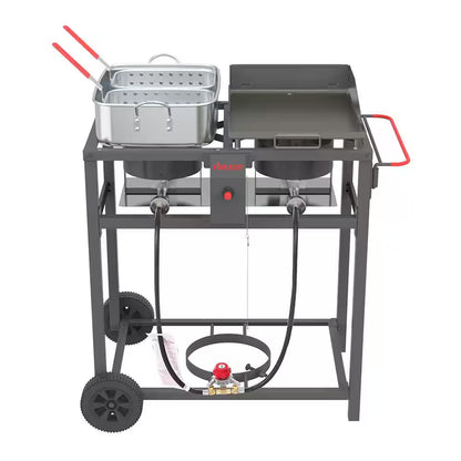 Double Deep fryer & Portable Griddle Combo