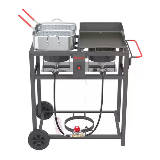 Double Deep fryer & Portable Griddle Combo