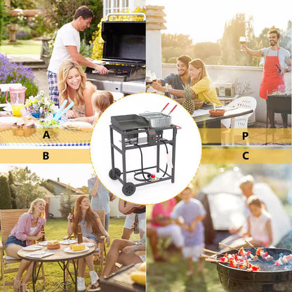 Double Deep fryer & Portable Griddle Combo