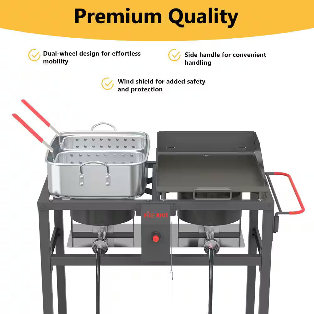 Double Deep fryer & Portable Griddle Combo