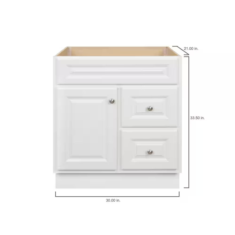 Hampton 30in Bath Vanity Cabinet White