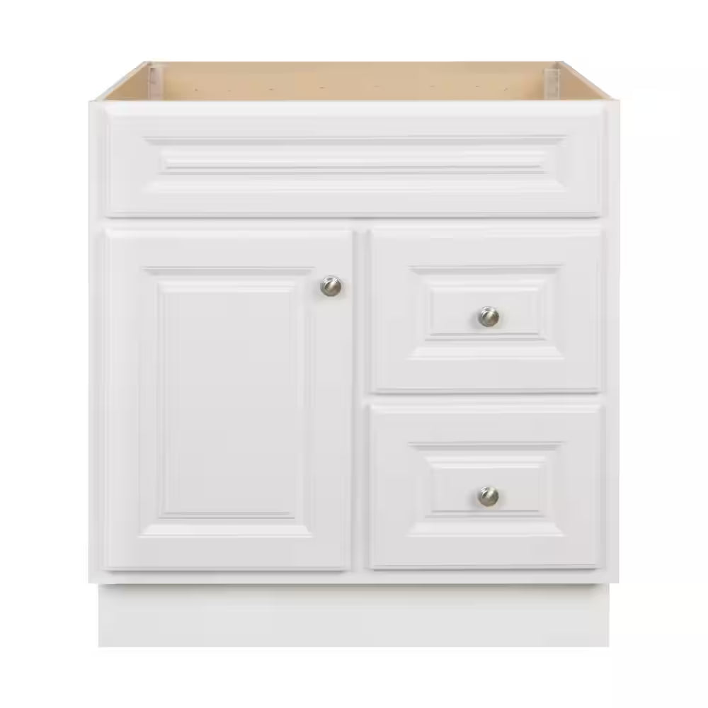 Hampton 30in Bath Vanity Cabinet White