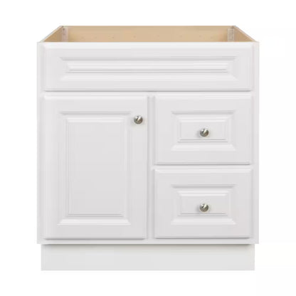 Hampton 30in Bath Vanity Cabinet White