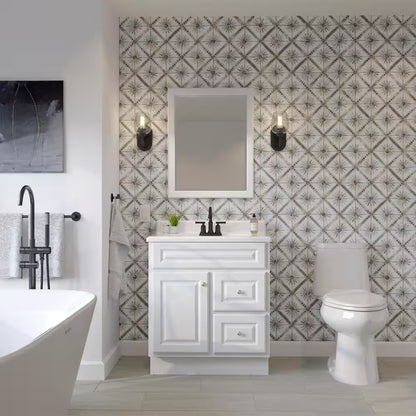 Hampton 30in Bath Vanity Cabinet White