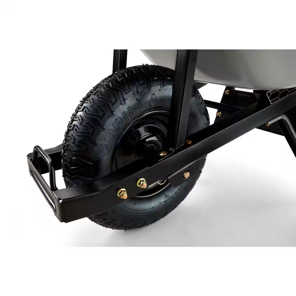 Gorilla 6 cu ft PRO Steel Wheelbarrow, 16 Wheel
