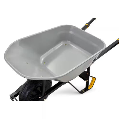 Gorilla 6 cu ft PRO Steel Wheelbarrow, 16 Wheel