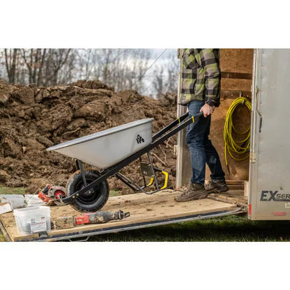 Gorilla 6 cu ft PRO Steel Wheelbarrow, 16 Wheel