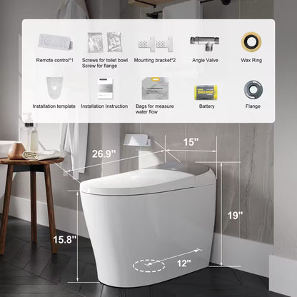 Horow Tankless Smart Toilet Bidet with Flush