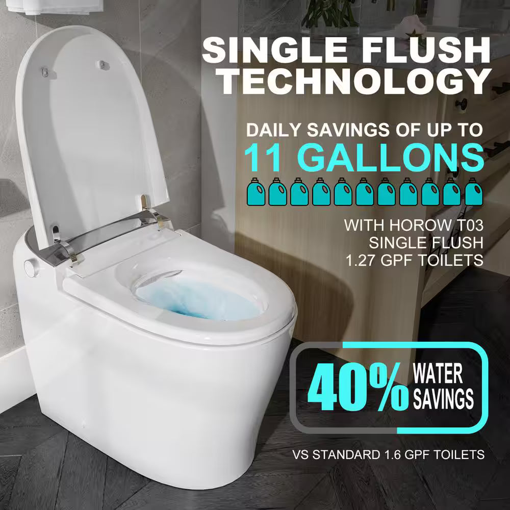 Horow Tankless Smart Toilet Bidet with Flush