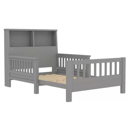 Nestfair Gray Wood Frame Twin Bed with Storage