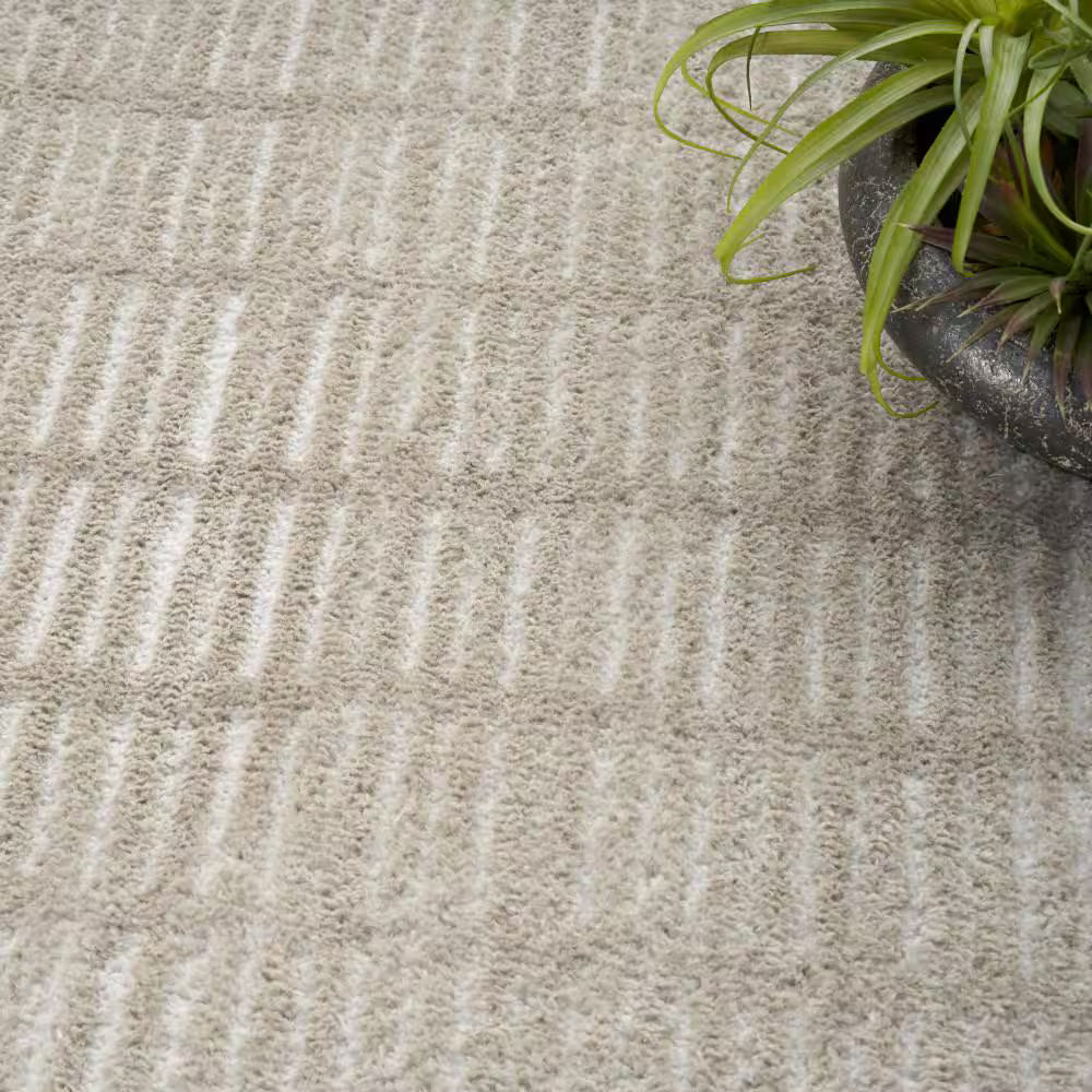 Grey Ivory Modern Comfort 8x10 Flat Rug