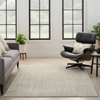 Grey Ivory Modern Comfort 8x10 Flat Rug
