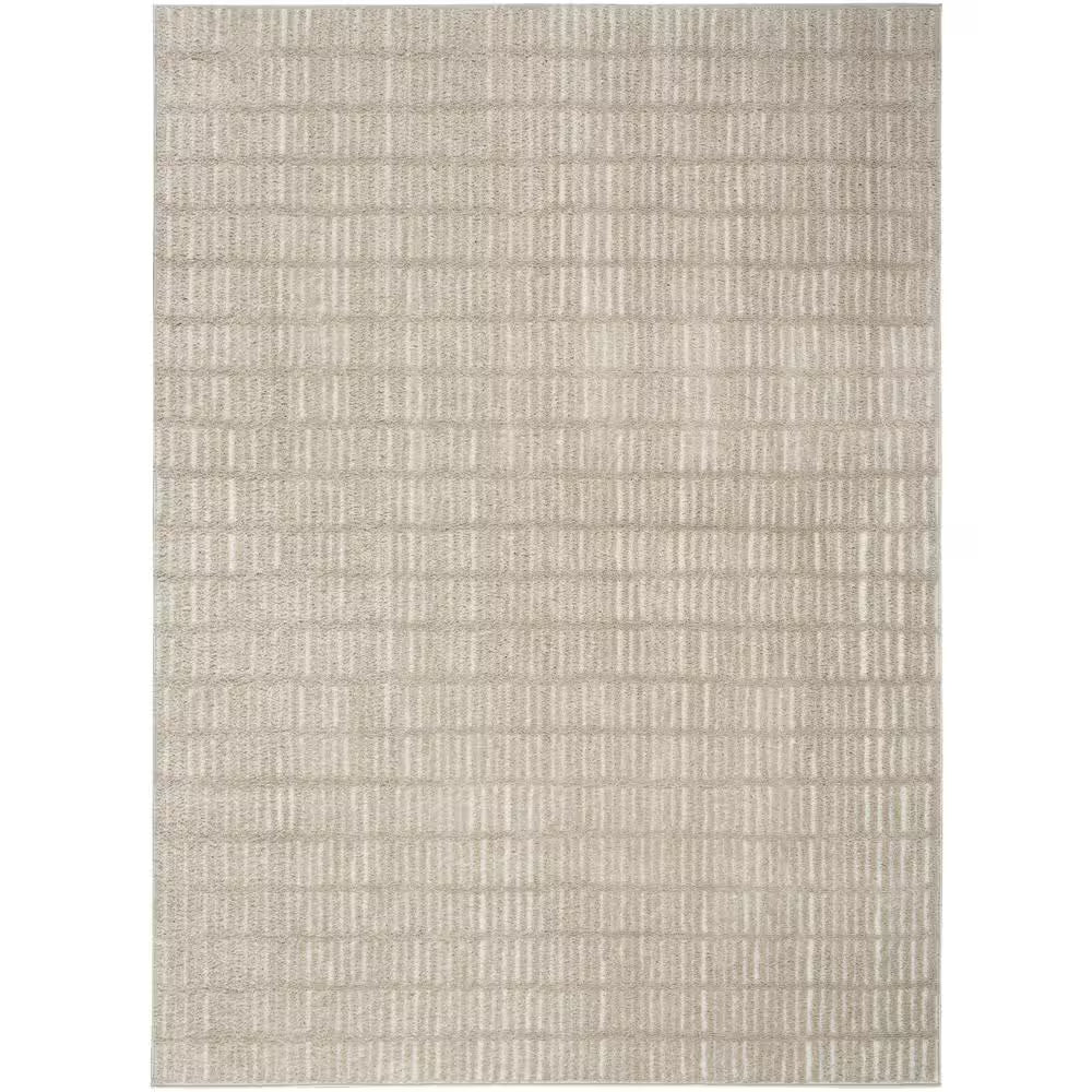 Grey Ivory Modern Comfort 8x10 Flat Rug