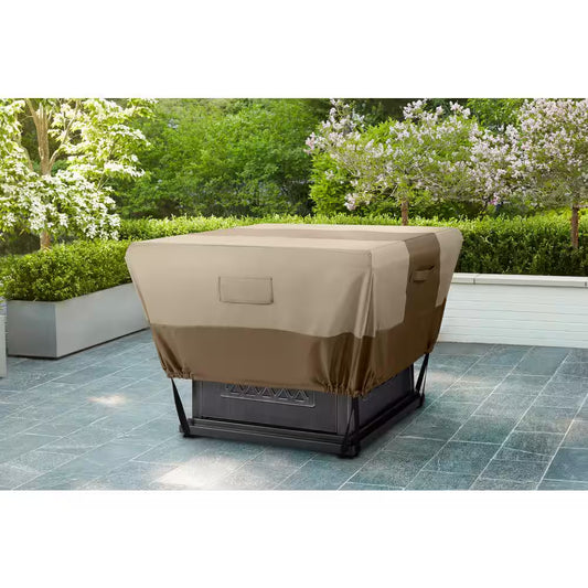 Beige Patio Fire Pit Cover - 35.25"x35.25"x18"