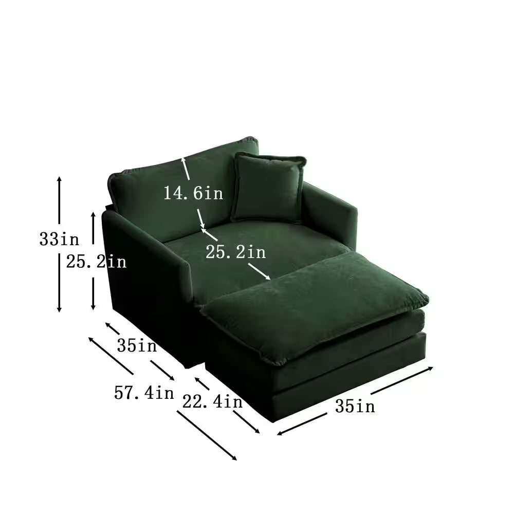 Homy Casa HEAT 41.4 in. Sectional, Hunter Green