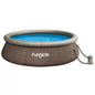NEW Funsicle QuickSet Ring Top Designer 12 ft. Round 36 in. Deep Inflatable Pool, Brown Basketweave