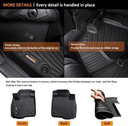 Binmotor-Floor Mats Cargo Liner Set for Kia Forte 2024 2023 2022-2019, All Weather Mats