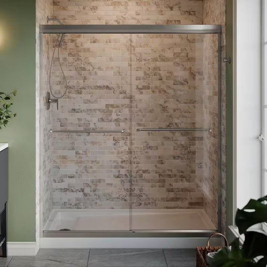 KOHLER Lively Frameless Sliding Shower Door, Brushed NiCKEL