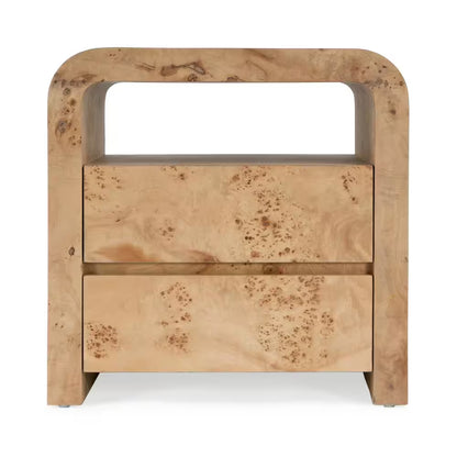 Cora Light Brown 2-Drawer Nightstand 26W