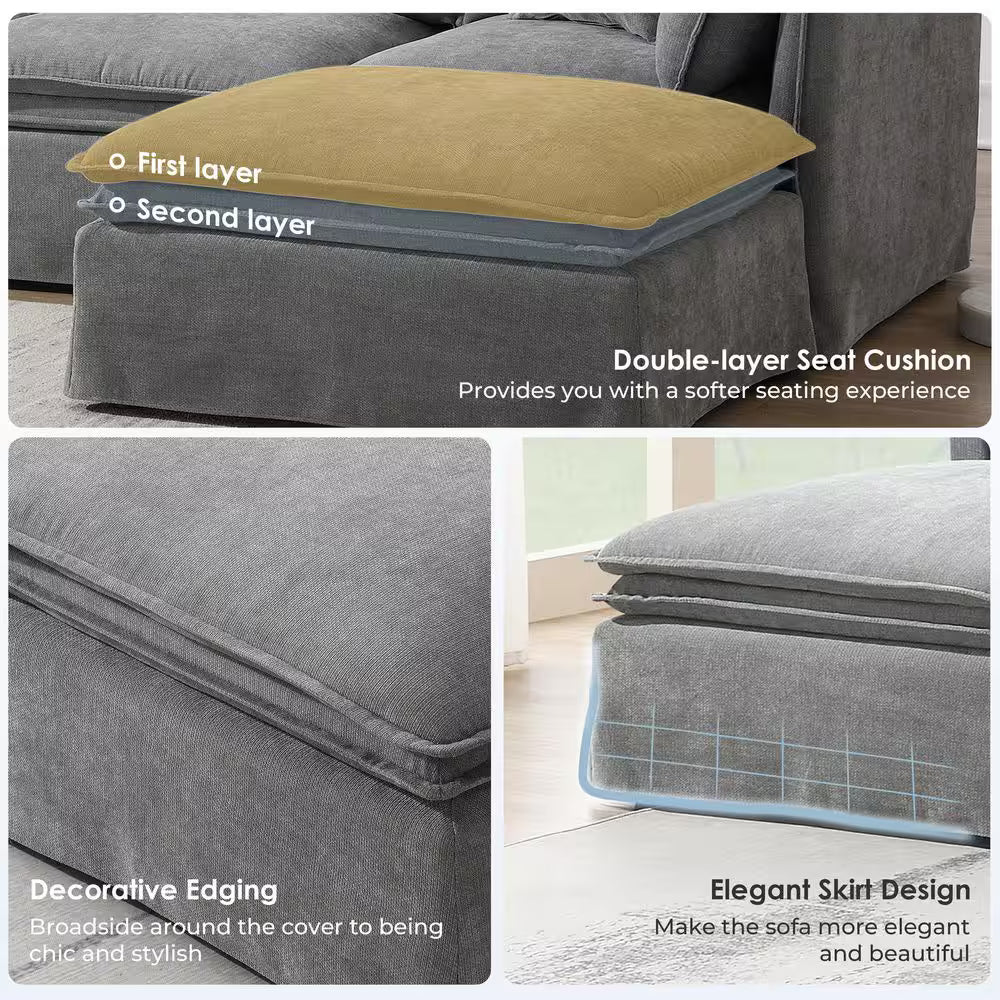 Harper & Bright 125.5 in. 6-Piece Sectional Sofa