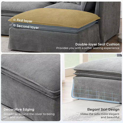 Harper & Bright 125.5 in. 6-Piece Sectional Sofa